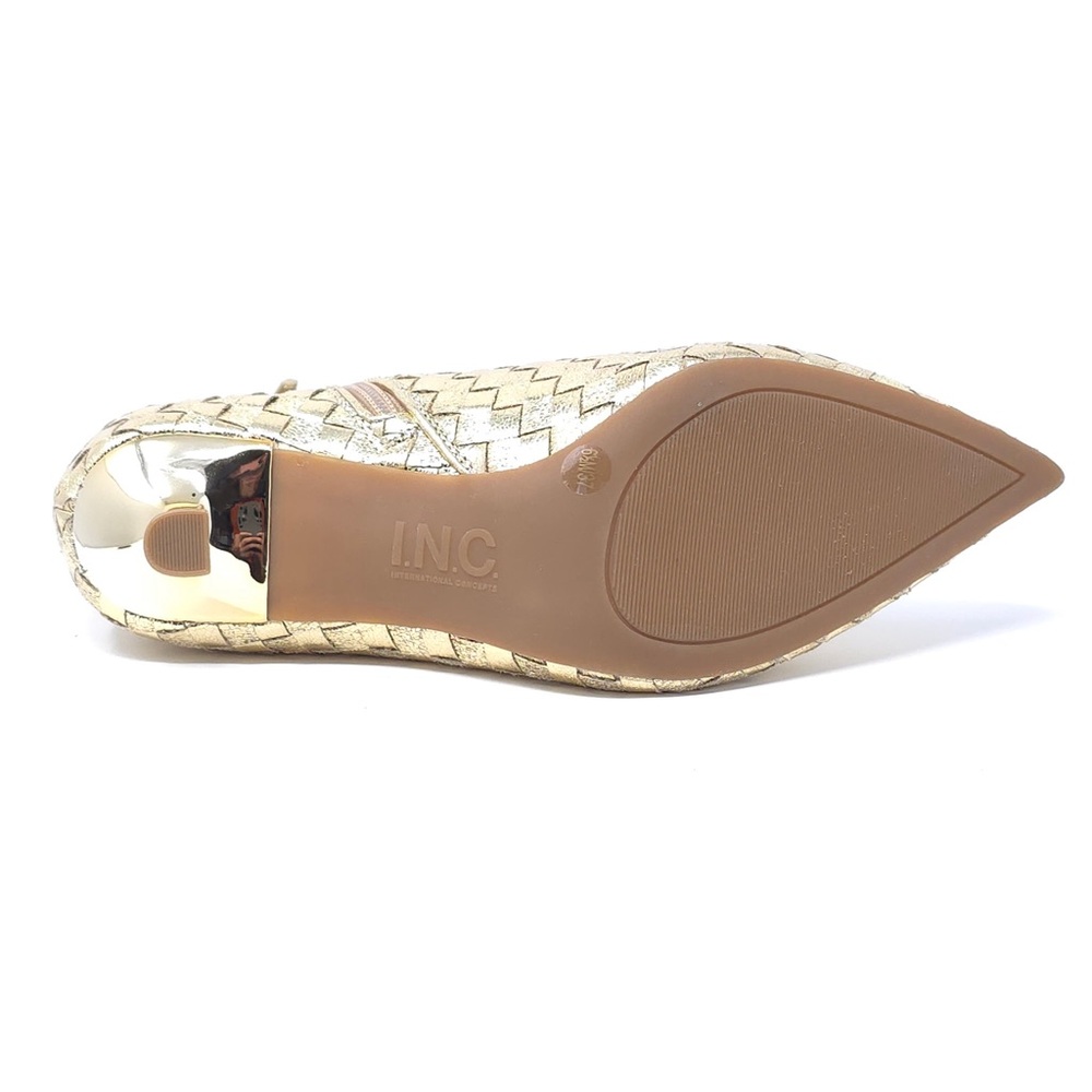 INC International Concepts Ankle Boots Raisiep Gold Woven Size 6.5 M - Picture 7 of 12